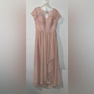 Embroidered Blush Full Length Gown